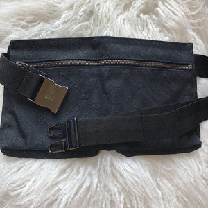 Gucci GG Monogram Black Canvas Belt Bag